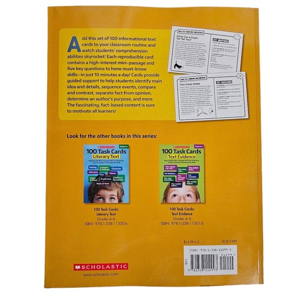 Scholastic 100 Task Cards: Informational Text - Picture 2 of 2